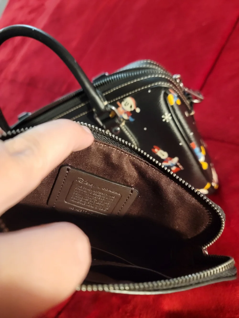 Coach Black Disney Mickey & Friends Mini Satchel with Pouch - Picture 8 of 13